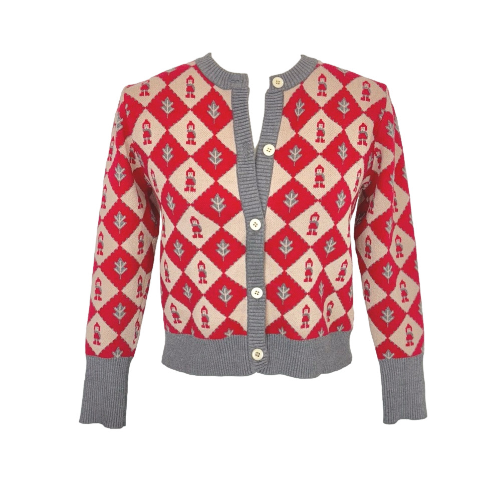 Checkered short cardigan